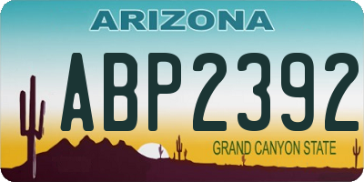 AZ license plate ABP2392