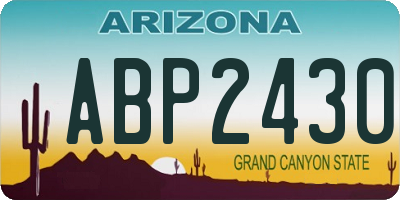 AZ license plate ABP2430