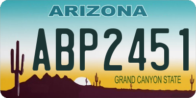 AZ license plate ABP2451