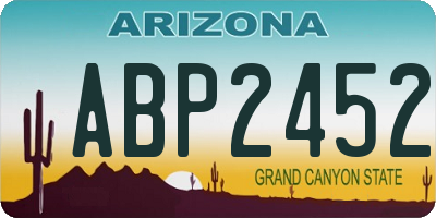 AZ license plate ABP2452