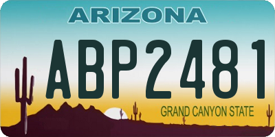 AZ license plate ABP2481