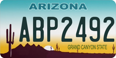 AZ license plate ABP2492