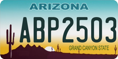 AZ license plate ABP2503