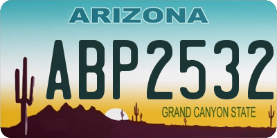 AZ license plate ABP2532