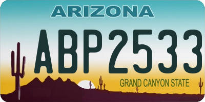 AZ license plate ABP2533
