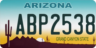 AZ license plate ABP2538
