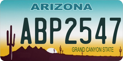 AZ license plate ABP2547