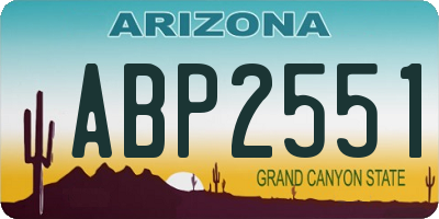 AZ license plate ABP2551