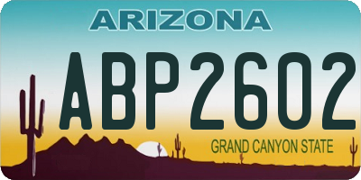 AZ license plate ABP2602