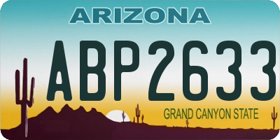AZ license plate ABP2633