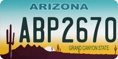 AZ license plate ABP2670