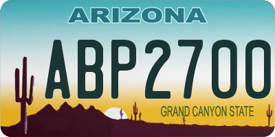 AZ license plate ABP2700