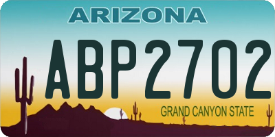 AZ license plate ABP2702
