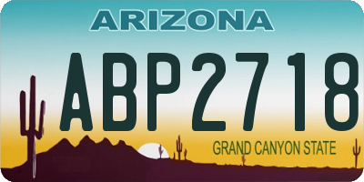 AZ license plate ABP2718