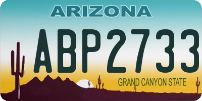 AZ license plate ABP2733
