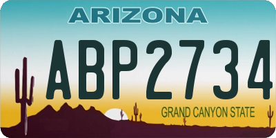 AZ license plate ABP2734