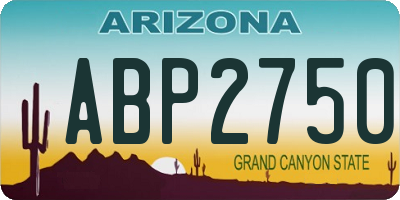 AZ license plate ABP2750