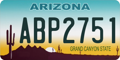 AZ license plate ABP2751
