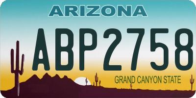 AZ license plate ABP2758