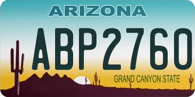 AZ license plate ABP2760