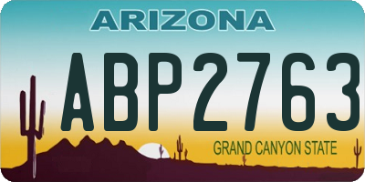 AZ license plate ABP2763