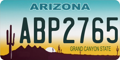 AZ license plate ABP2765