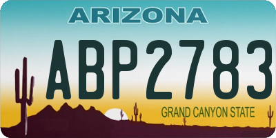 AZ license plate ABP2783