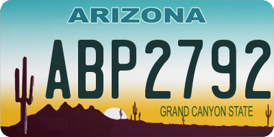 AZ license plate ABP2792