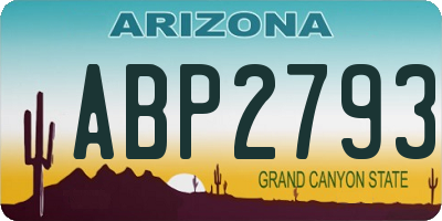 AZ license plate ABP2793
