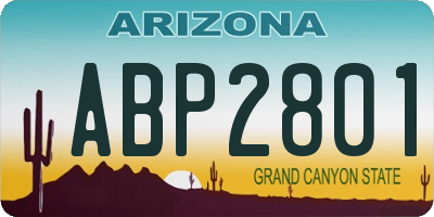 AZ license plate ABP2801