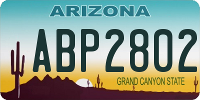 AZ license plate ABP2802
