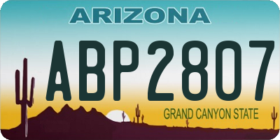 AZ license plate ABP2807