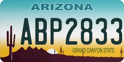 AZ license plate ABP2833