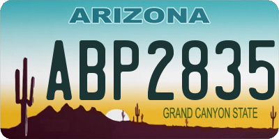 AZ license plate ABP2835