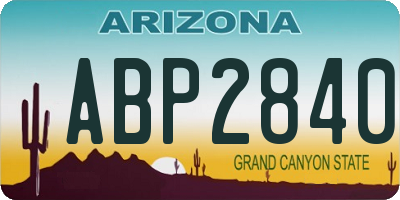 AZ license plate ABP2840