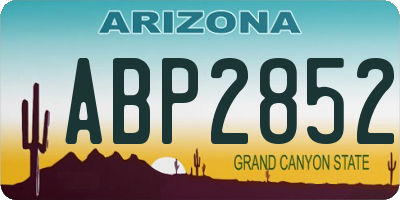 AZ license plate ABP2852