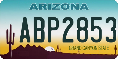 AZ license plate ABP2853