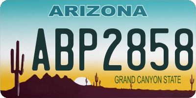 AZ license plate ABP2858