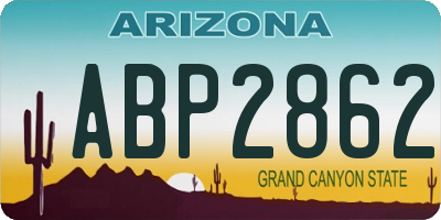 AZ license plate ABP2862