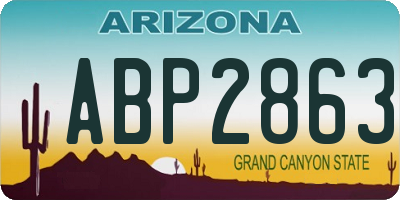 AZ license plate ABP2863