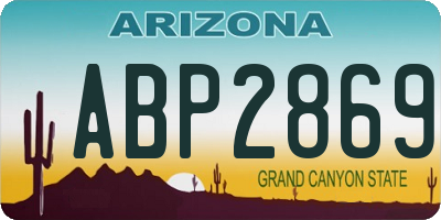 AZ license plate ABP2869
