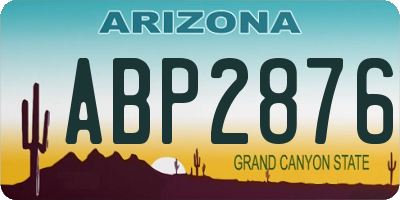 AZ license plate ABP2876