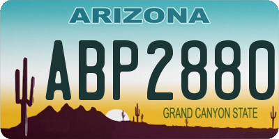 AZ license plate ABP2880