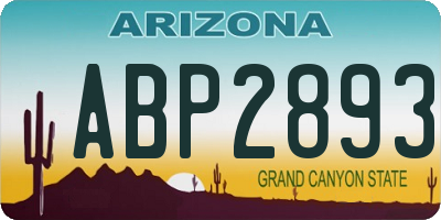 AZ license plate ABP2893