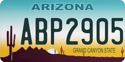 AZ license plate ABP2905