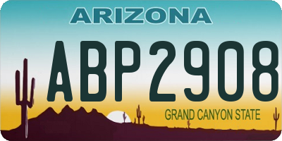 AZ license plate ABP2908