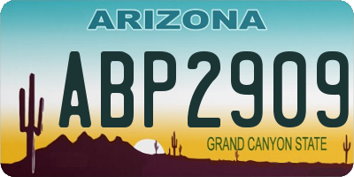 AZ license plate ABP2909