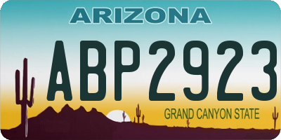 AZ license plate ABP2923