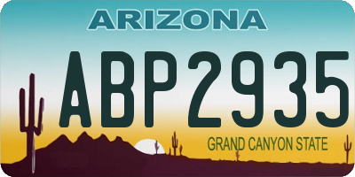 AZ license plate ABP2935