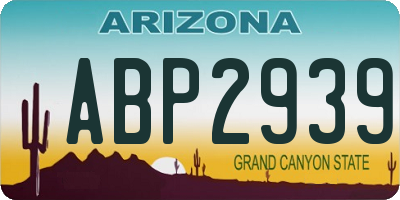 AZ license plate ABP2939